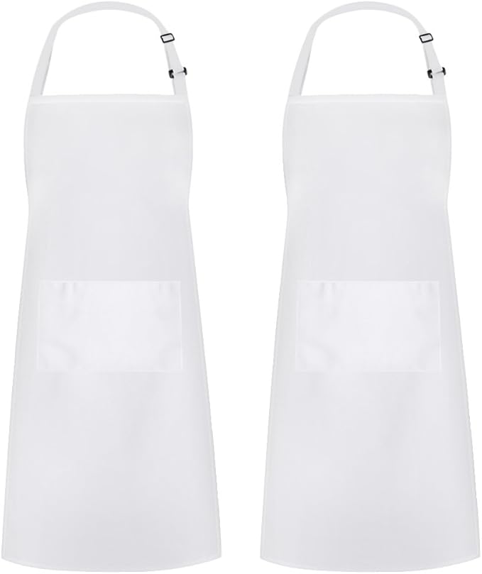 Syntus Apron for Men Women, Adjustable Cooking Kitchen Chef Aprons with 2 Pockets, Cotton/Polycotton/Polyester by Syntus