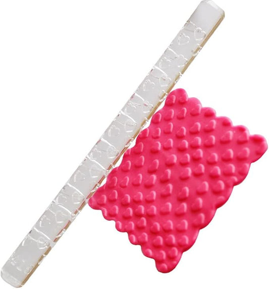 Rengue Acrylic Rolling Pin with 28 Patterns, Compliant Material Comfortable Grip, 6.3 by 0.4 Inch Lightweight for Dough and Pastry Number 3