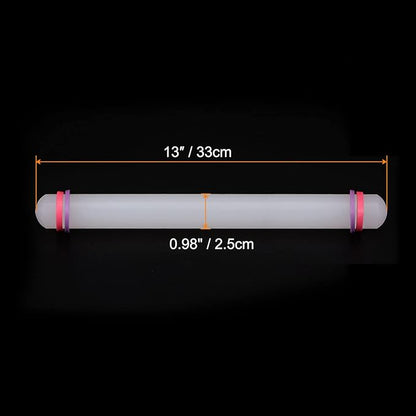 HARFINGTON Fondant Rolling Pin 13 Inch x 0.98 Inch Adjustable Guide Rings Non-Stick PP Plastic Fondant Roller Dough Roller Kitchen Decorating Tools for Cookie Pastry Pizza Clay