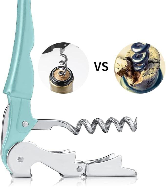 Professional Waiter Corkscrew Wine Openers Set(2PCS), Heavy Duty Stainless Steel Hinges Wine Key for Restaurant Waiters, Sommelier, Bartenders - Image 4
