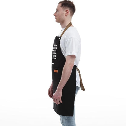 Gift Ideas For Her Him - Birthday Gifts For Men, Dad, Husband, Boyfriend, Brother - Funny BBQ Apron for Men with Pockets, Dad Gifts from Daughter, Son - Cooking Gifts, BBQ Gifts, Grill Apron
