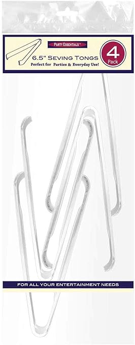 Party Essentials N64 Serving Tongs, 6-1/2", Clear (Pack of 48) - Image 6
