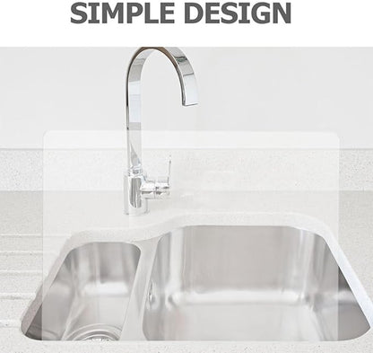 PRETYZOOM Acrylic Kitchen Sink Splash Guard 13.77 X 8.26 Inch Clear Water Barrier Panel for Countertop and Bathroom Sink Protection