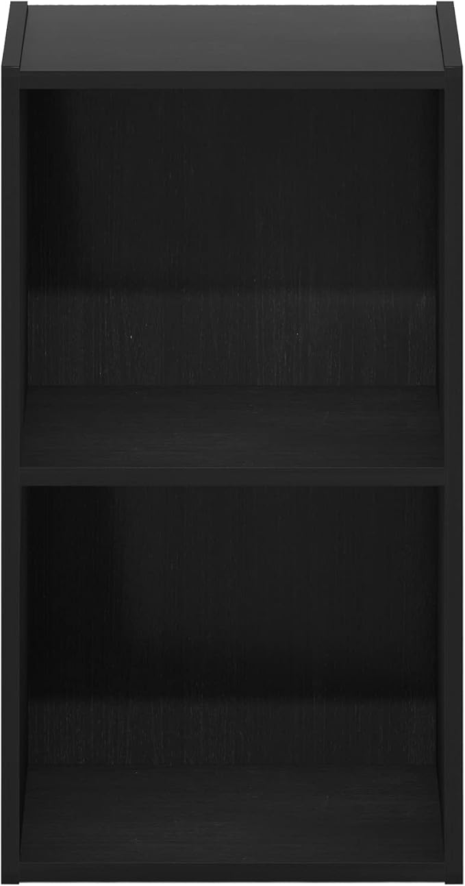 Furinno PASIR Book Shelf, 2-Tier Modern Bookshelf, Open Shelves Bookcase 9 x 12 x 21, Easy Assembly, for Living Room, Bedroom, Home Office, Blackwood - Image 7