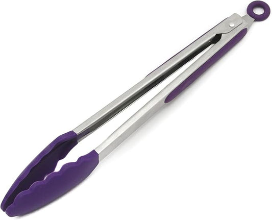 Chef Craft Premium Silicone Cooking Tongs, 12 inch, Purple by ChefCraft