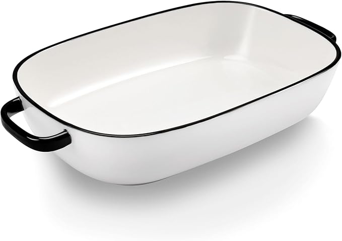 4.5 Quart Ceramic Baking Dish,Serving Bakeware for Casserole,Lasagna,Gratin,Broiling,Roasting,and Baking.Large Deep 14x10x3.11 inches Pan,Safe for Oven Microwave Refrigerator Disinfection Cabinet and by Roeveca