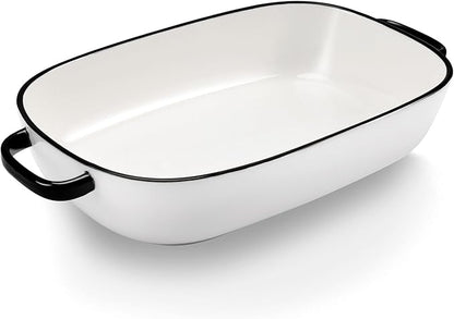 4.5 Quart Ceramic Baking Dish,Serving Bakeware for Casserole,Lasagna,Gratin,Broiling,Roasting,and Baking.Large Deep 14x10x3.11 inches Pan,Safe for Oven Microwave Refrigerator Disinfection Cabinet and by Roeveca