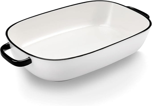 4.5 Quart Ceramic Baking Dish,Serving Bakeware for Casserole,Lasagna,Gratin,Broiling,Roasting,and Baking.Large Deep 14x10x3.11 inches Pan,Safe for Oven Microwave Refrigerator Disinfection Cabinet and by Roeveca