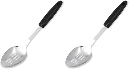 Chef Craft Select Slotted Spoon, 12.75 inches, Stainless Steel/Black (Pack of 2) by ChefCraft