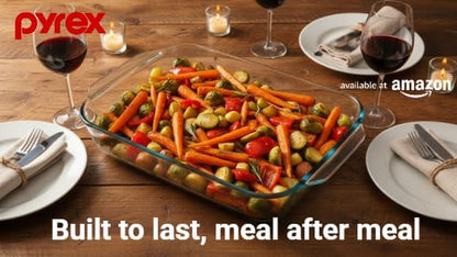 Pyrex 233-D 5 Qt Deep Hold-Everything Glass Baking Dish (Great for baking Casseroles, Lasagna, Cakes, and Much More) - Made in the USA
