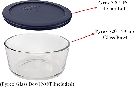 Pyrex 7201-PC 4 Cup Blue Food Storage Replacement Lid (4-Pack) - Made in USA - Image 3