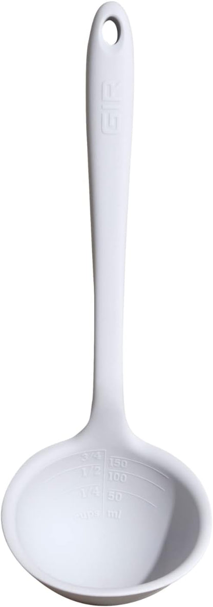 GIR: Get It Right Silicone Soup Ladle - Non-stick Heat Resistant Seamless Kitchen Cooking Serving for Soups, Chili, Sauces, Batter, and More - Ultimate, Studio White by GIRGetItRight