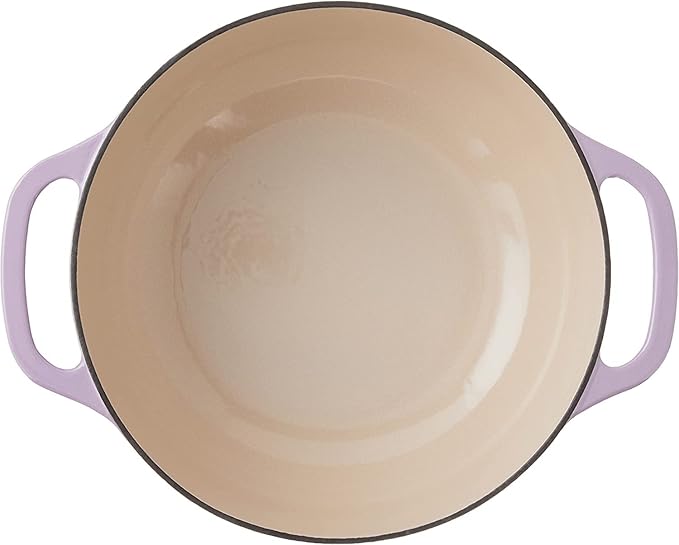 Lodge 7.5 Quart Enameled Cast Iron Oval Dutch Oven with Lid – Dual Handles – Oven Safe up to 500° F or on Stovetop - Use to Marinate, Cook, Bake, Refrigerate and Serve – Lilac - Image 2