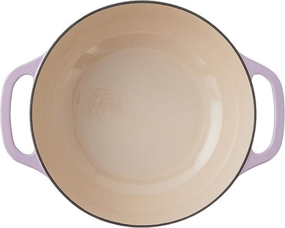 Lodge 7.5 Quart Enameled Cast Iron Oval Dutch Oven with Lid – Dual Handles – Oven Safe up to 500° F or on Stovetop - Use to Marinate, Cook, Bake, Refrigerate and Serve – Lilac - Image 2
