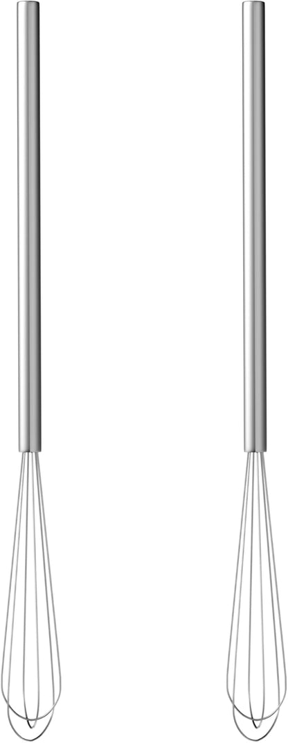 2 Pcs Mini Whisk, Stainless Steel Skinny Egg Beater Whisk for Blending, Whisking, Beating, or Stirring by Tafond
