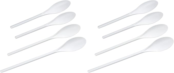 Chef Craft Select Plastic Spoon Set, 10-14.5 inch 4 Piece, White (Pack of 2) by ChefCraft