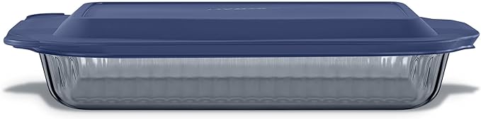 Pyrex Colors Tinted (9x13) Glass Baking Dish with BPA-Free Lid, Oblong Bakeware Glass Pan For Casserole & Lasagna, Dishwasher, Freezer, Microwave and Pre-Heated Oven Safe, Smoke by Pyrex