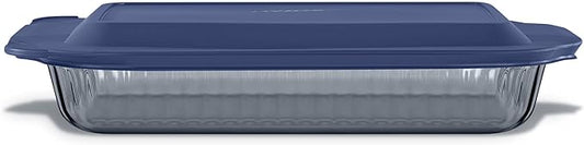 Pyrex Colors Tinted (9x13) Glass Baking Dish with BPA-Free Lid, Oblong Bakeware Glass Pan For Casserole & Lasagna, Dishwasher, Freezer, Microwave and Pre-Heated Oven Safe, Smoke by Pyrex