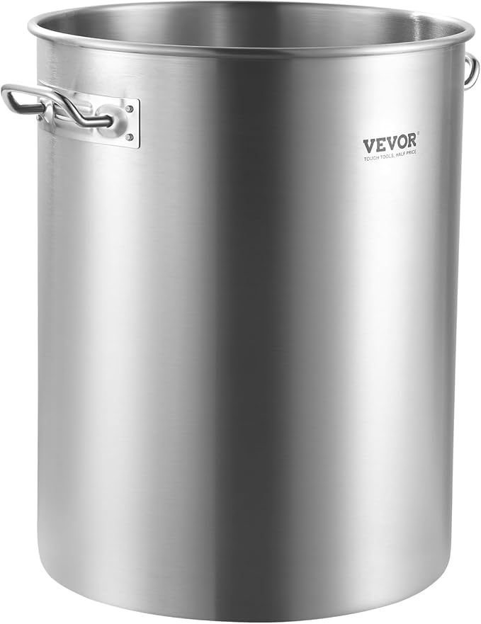 VEVOR Stainless Steel Stockpot, 36 Quart Cooking Pots, Cookware Sauce Pot with Basket, Lid, and Handle, Heavy Duty Commercial Grade Stock Pot, Sanding Treatment, for Steaming Boiling or Frying Silver - Image 9
