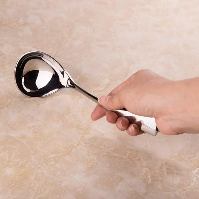 IMEEA 7.6-Inch Small Serving Ladle, 18/10 Stainless Steel Gravy Spoon for Sauce & Dressing, 2-Piece