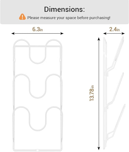 ORDORA 2 Pack Pot Lid Organizer Rack for Cabinet Door, 6-Tier Pot Lid Holders inside Cabinet, No Drilling Adhesive Wall Door Mounted Rustproof Pots and Pans Cover Organizers for Kitchen Storage, White - Image 5