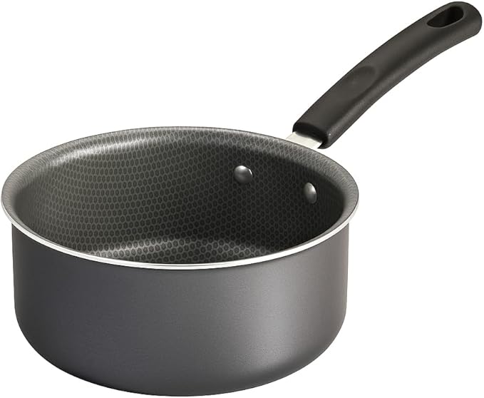 1-Quart Non-Stick Sauce Pan with Stay-Cool Handle – Durable Steel Construction, Even Heat Distribution, Easy-Clean Coating, Gray Finish