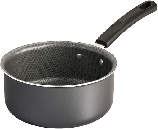 1-Quart Non-Stick Sauce Pan with Stay-Cool Handle – Durable Steel Construction, Even Heat Distribution, Easy-Clean Coating, Gray Finish