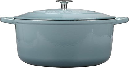 EDGING CASTING Enameled Dutch Ovens Cast Iron Dutch Oven Pot with Lid for Bread Baking, Cook, Dual Handle, 7 Quart, Seasalt - Image 5