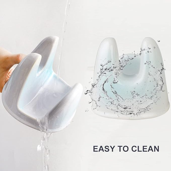 Nihow Pot Lid Holder: Stable Ceramic Pan Lid Holder for Kitchen Counter Decor/Counter top/Stove Top- Heat Resistant & Dishwasher Safe - Elegant White & Green (1 PC) - Image 3