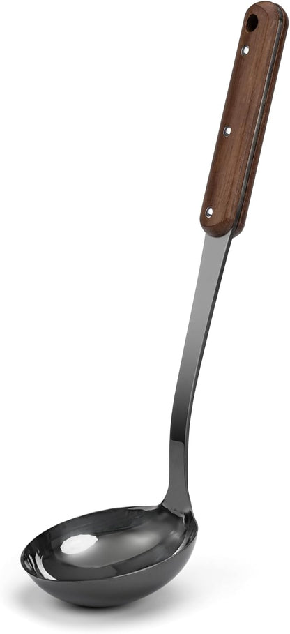 FJNATINH Soup Ladle, 304 Stainless Steel Ladle Spoon for Serving Wok Soup with Ergonomic Heat-proof Wooden Handle, [Heat Resistance, Integral Forming] by HOMEKITCHENTOOL
