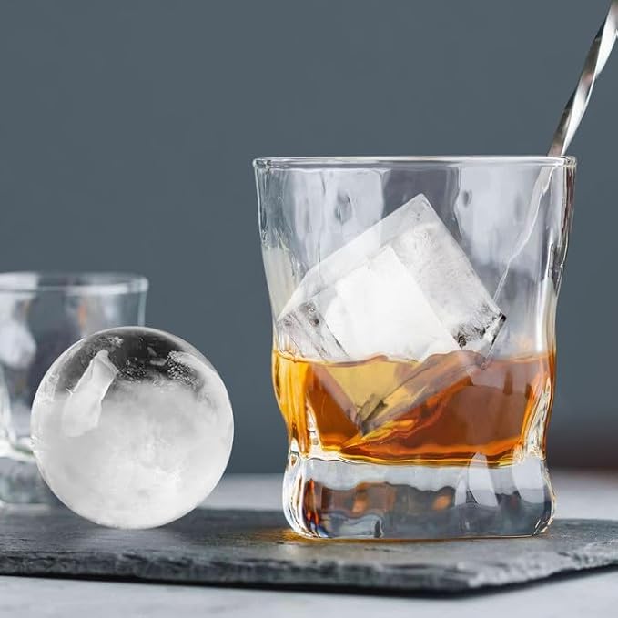 ROTTAY Ice Cube Trays (Set of 4), Sphere Ice Ball Maker with Lid & Large Square Ice Cube Maker for Whiskey, Cocktails and Homemade, Keep Drinks Chilled - Image 2