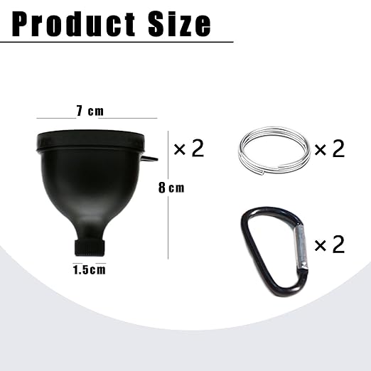 2 Pack Protein Powder Container to Go - Mini Funnel with Keychain and Keyring, Water Bottle Funnel for Shakers (100ml) - Image 2