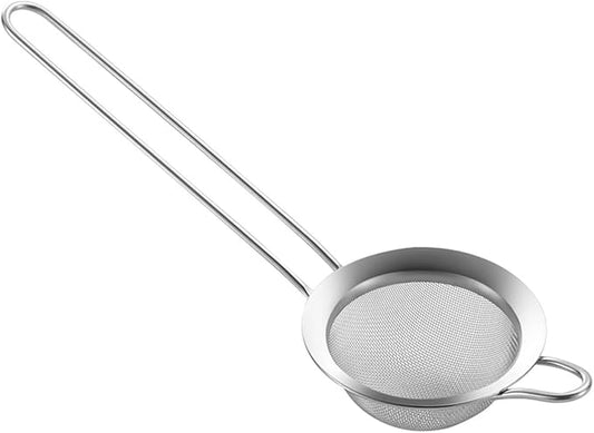 304 Stainless Steel 3.15 inch Fine Mesh Strainers for Kitchen, Colander-Skimmer with Handle, Sieve Sifters for Food, Tea, Rice, Oil, Noodles, Fruits, Vegetable 3inch by SUNWUKINKitchenmasterhome