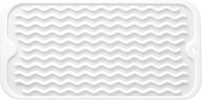 MicoYang Silicone Dish Drying Mat for Multiple Usage,Easy clean,Eco-friendly,Heat-resistant Silicone Mat for Kitchen Counter or Sink,Refrigerator or Drawer Liner White S 12 inches x 6 inches by MicoYang