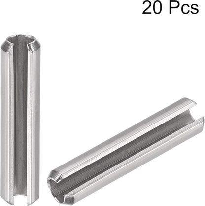 uxcell Slotted Spring Pin - M4 x 30mm 304 Stainless Steel Split Spring Roll Dowel Pins Plain Finish 20Pcs