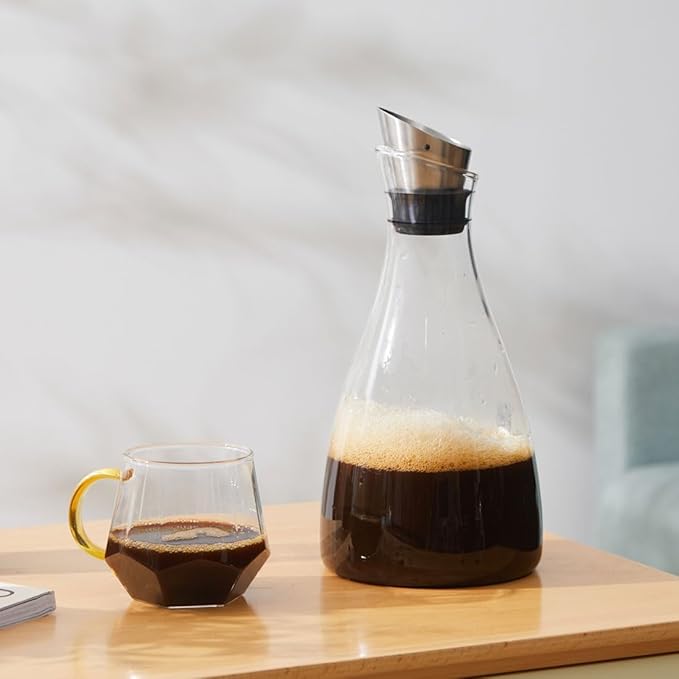 50 Ounces Borosilicate Glass Carafe with Lid, Glass Pitcher for Hot/Cold Water, Ice Tea and Lemonade Beverage - Image 6