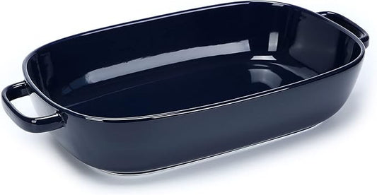 6 Quart Large Rectangular Baking Dish, 16x11 Inches Ceramic Baking Pan Casserole Dish for Cooking,Kitchen and Daily Use, Safe for Oven Microwave Refrigerator Disinfection Cabinet and Dishwasher,Blue by Roeveca