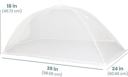 Simply Genius Pop-Up Mesh Food Covers for Outdoors - 6 Pack Extra Large 39" x 24", White, Collapsible & Reusable - Buffet Food Covers & Bug-Net Tent for Picnic, Party & Camping - Image 4