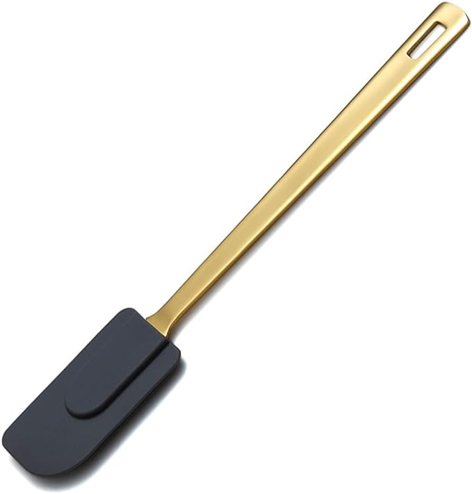 Gold Silicone Spatulas, Berglander Flexible Scrapers Baking Mixing Tool With Titanium Gold Plating, Baking Tools, Heat Resistant, Dishwasher Safe, Easy to Clean by Berglander