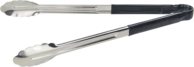 Winco 16" Stainless Steel Serving Tongs with Plastic Handle, Black by Winco
