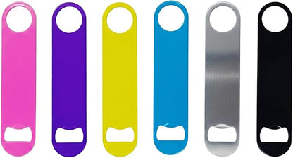 6 Pcs Colorful Stainless Steel Heavy Duty Flat Bottle Openers, 7 Inch Solid Beer Opener for Bartenders, Bars, Kitchens, Weddings, Birthday Parties by Unknown