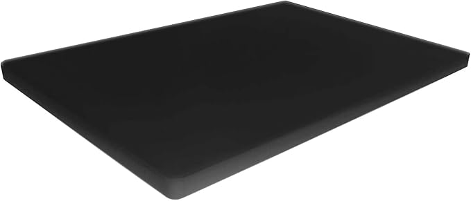 Large Poly Cutting Board, 18x12 Inch Black, 3/4" Thick, BPA Free and Dishwasher Safe