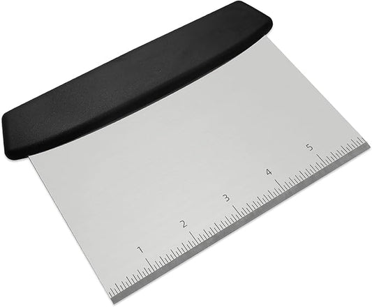 Bench Scraper Cutter,Pastry Scraper with Non-Slip Ergonomic Handle,Stainless Steel Dough Cutter for Baking and Cooking