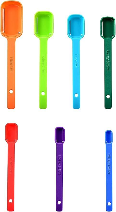 DOTINGHUX Plastic Measuring Spoons 8-Piece,Assorted Colors - Image 2