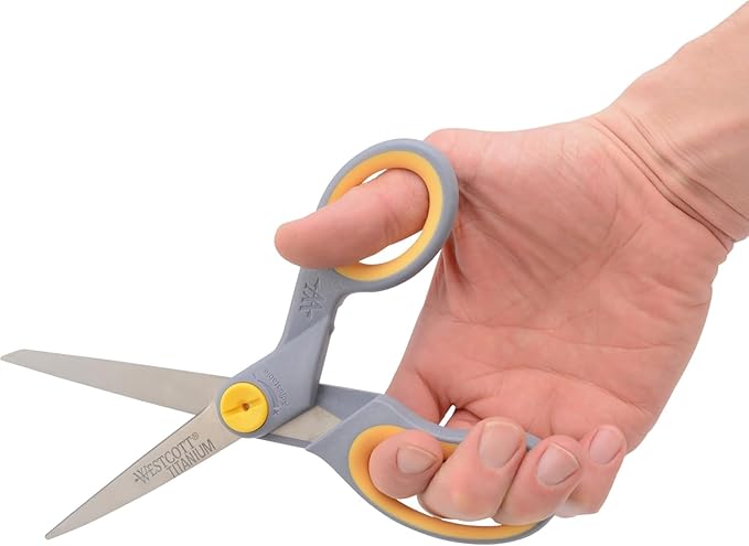 Westcott 8” Titanium Bonded Scissors with Adjustable Glide and Soft Handle, 2-Pack- Durable Multipurpose Scissors for Office, Home, and School Use, Sharp Precision Blades for Everyday Cutting - Image 7