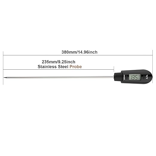 Efeng Digital Candy Thermometer Spatula Thermometer Meat Thermometer with Pot Clip & 9" Probe – Fast Instant Read Digital Food Thermometer for Candy Chocolate Jam Meat, BPA Free Silicon Frying