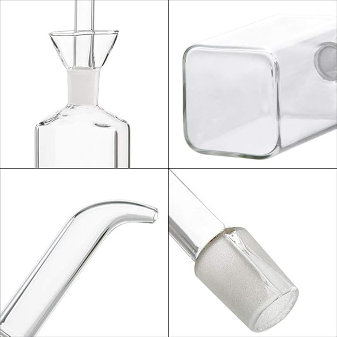 LandHope Oil Bottle Glass Olive Oil Dispenser Bottle Glass Cooking Oil Vinegar Measuring Dispenser With Spout for Kitchen and BBQ (500 ml/17 oz) - Image 4