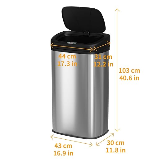 BestOffice 22 Gallons Automatic Sensor Large Kitchen Trash Can with Stainless Steel, Touchless Garbage Bin with Lid for Kitchen, Home, Office Waste Bin 82L - Image 7