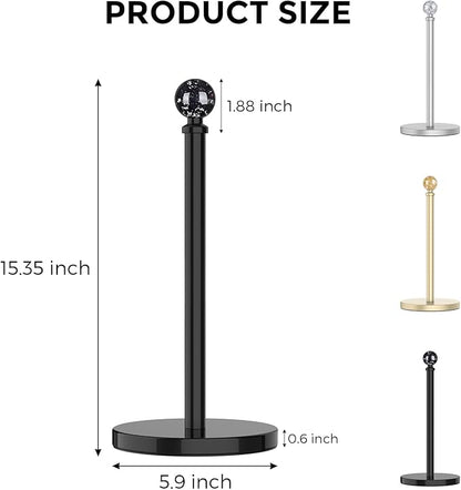 Black Paper Towel Holder Countertop, Unique Black Ball Decor,Brass Paper Towel Holder for Kitchen - Sturdy, Durable, and Elegant Home Decor for Kitchen