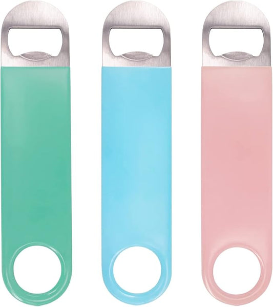 KTOJOY 3 Pack Heavy Duty Stainless Steel Flat Bottle Opener, Solid and Beer Openers, 7 inches by KTOJOY
